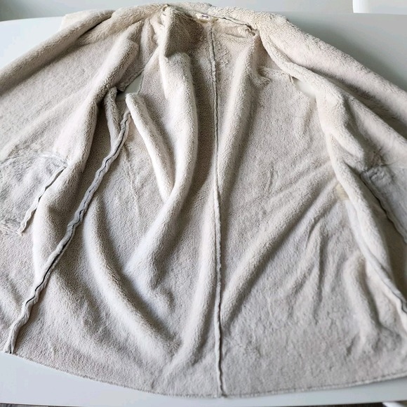 Vegan Suede Vest Womens Large Sherpa‎ Faux Sleeveless Jacket Wrap Boho Ethical - Picture 8 of 16